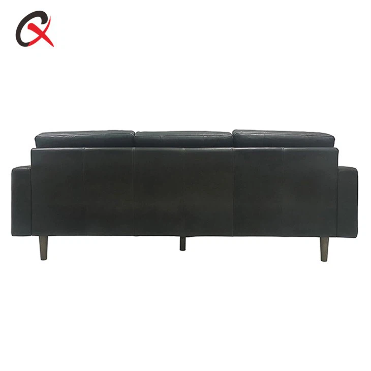 Black Leather Tufted Sofa